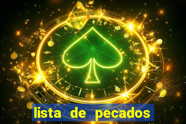 lista de pecados para confessar
